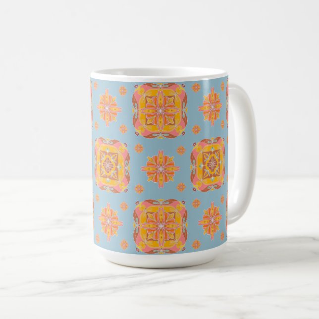 Floral Grid  Coffee Mug (Front Right)