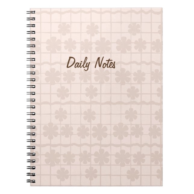Floral Grid Daily Notes Notebook (Front)