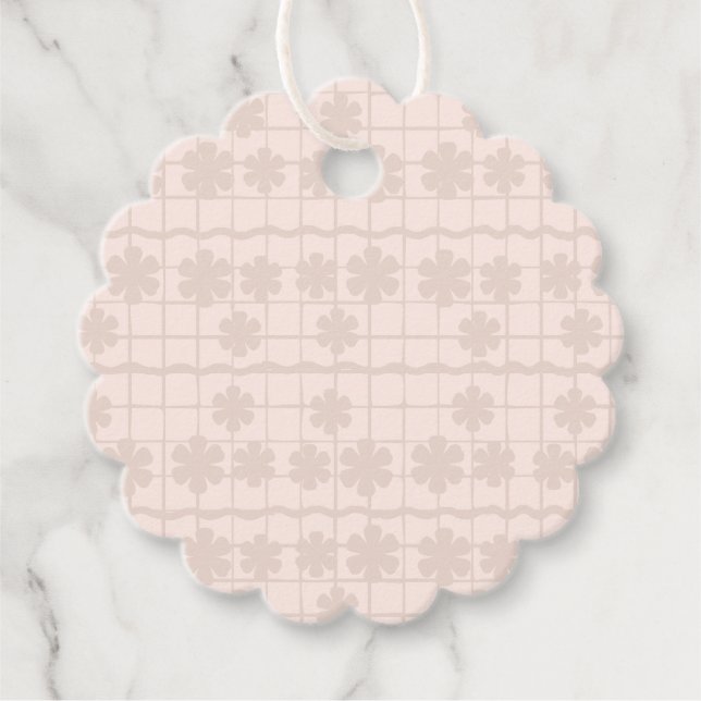 Floral Grid Favor Tags (Front)