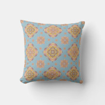 Floral Grid Throw Pillow