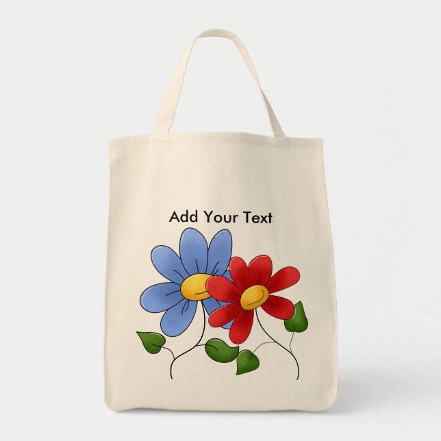 Floral Grocery Tote Bag (Front)