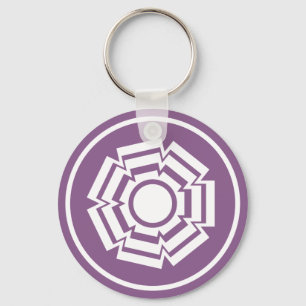 Floral Groove Keychain, Eggplant Key Ring