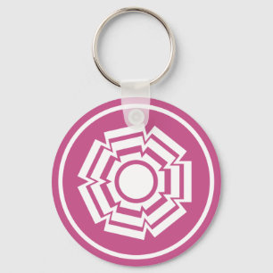 Floral Groove Keychain, Magenta Key Ring