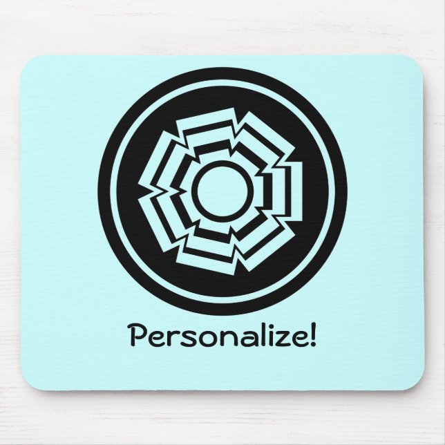 Floral Groove Mousepad, Black Mouse Pad (Front)