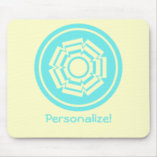 Floral Groove Mousepad, Turquoise Mouse Pad