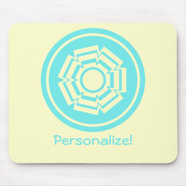 Floral Groove Mousepad, Turquoise Mouse Pad (Front)