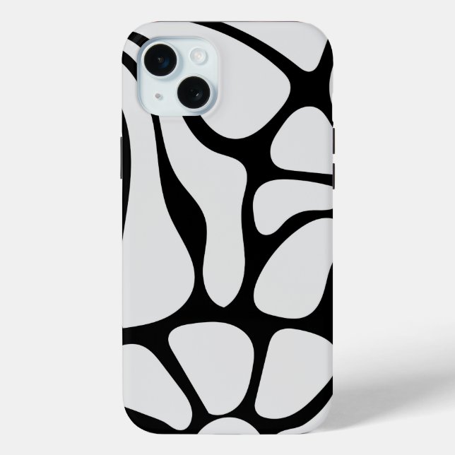 Floral Groovy Black and White Case-Mate iPhone Case (Back)