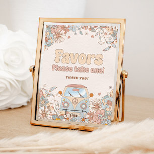 Floral Groovy Retro Hippie Party Favours Poster