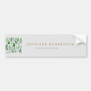 Floral Grrenery Classical Personalised Customised Bumper Sticker