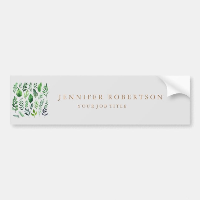 Floral Grrenery Classical Personalised Customised Bumper Sticker (Front)