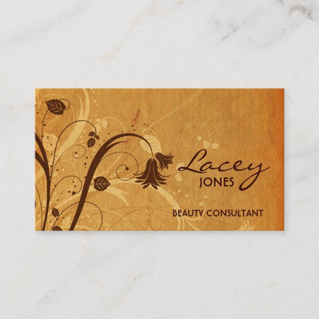 Floral Grunge Business Card (Front)
