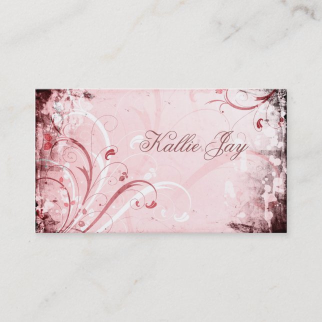 Floral Grunge Business Card (Front)