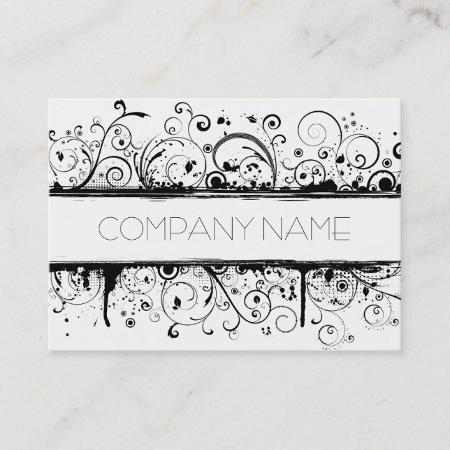 Floral Grunge Business Card (Front)