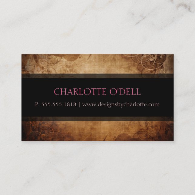 floral grunge business card (Front)