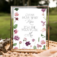 Floral Guess How Many Kisses Bridal Shower Game Po