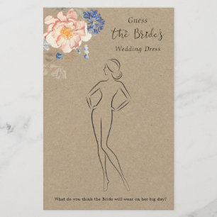 Floral Guess The Dress Bridal Shower Game Flyer