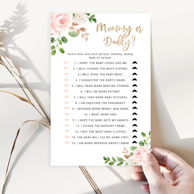 Floral Guess Who Said It Mummy or Daddy game (Creator Uploaded)