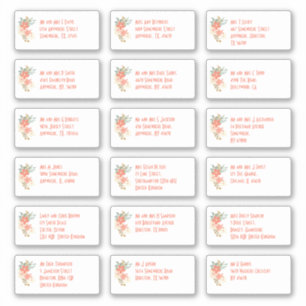 Floral Guest Individual Names Addresses Shipping