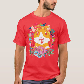 Floral Guinea Pig  T-Shirt