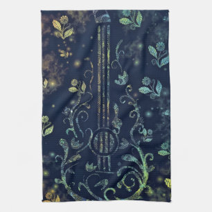 Floral Guitar Kitchen Towel