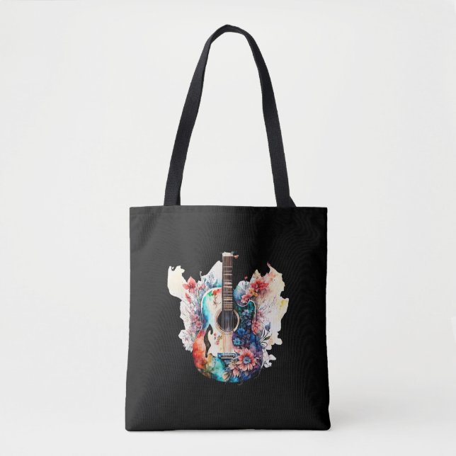 Floral Guitar Tote Bag (Front)