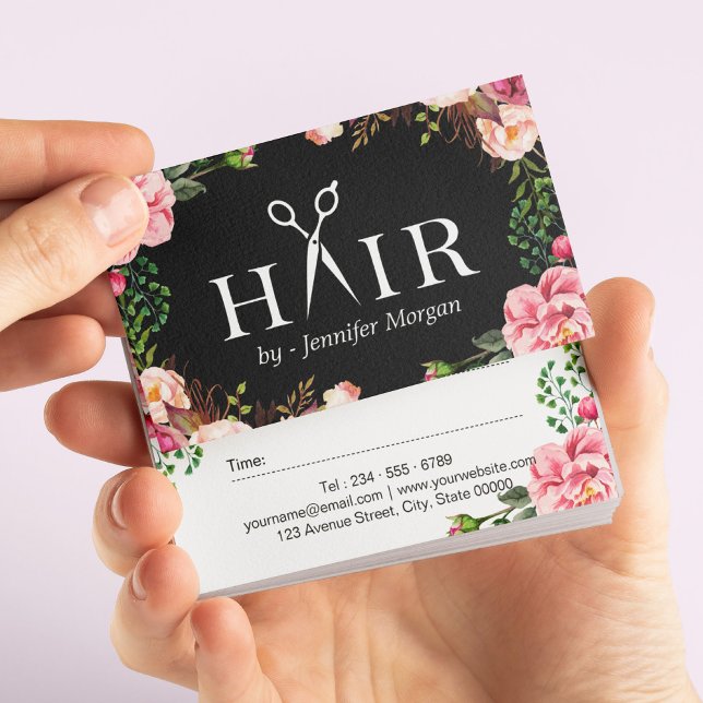 Floral Hair Stylist Logo Beauty Salon Appointment (Creator Uploaded)