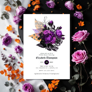 Floral Halloween Bridal Shower Invitation