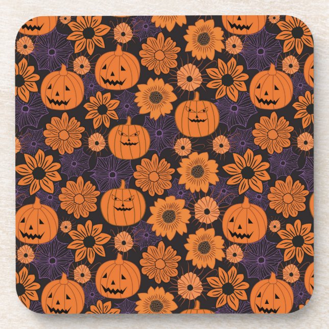 Floral Halloween Coaster (Front)