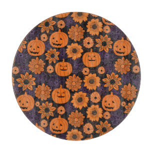 Floral Halloween Cutting Board