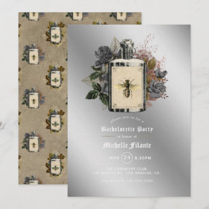 Floral Halloween Gothic Bachelorette Party Invitat Invitation