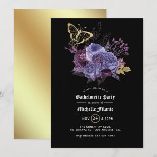 Floral Halloween Gothic Bachelorette Party Invitation