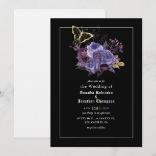 Floral Halloween Gothic Wedding Invitation