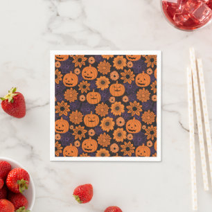 Floral Halloween Napkin