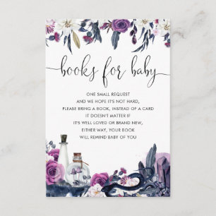 Floral Halloween Skull Snake Books For Baby Shower Enclosure Card
