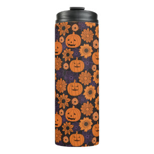 Floral Halloween Thermal Tumbler