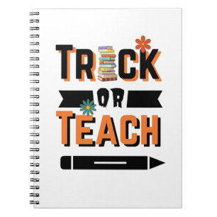 Floral Halloween Trick or Teach Notebook