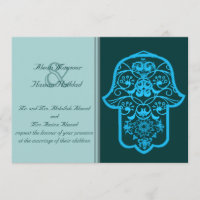 Floral Hamsa (Blue) (Wedding)