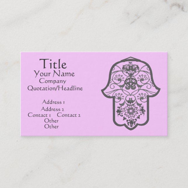 Floral Hamsa Business Card (Front)