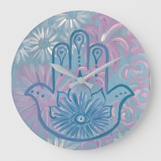 Floral Hamsa Clock (Front)