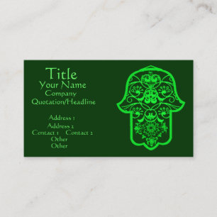Floral Hamsa (Green) Business Card