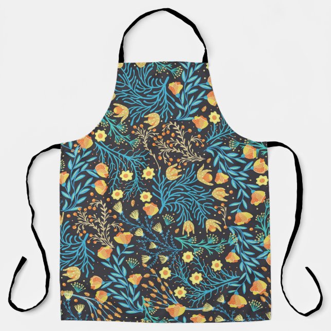 Floral Hand Drawn: Creative Seamless Apron (Front)