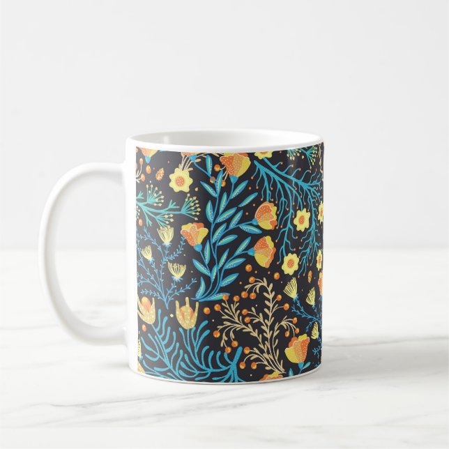 Floral Hand Drawn: Creative Seamless Coffee Mug (Left)