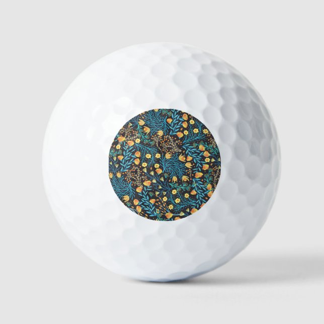 Floral Hand Drawn: Creative Seamless Golf Balls (Front)