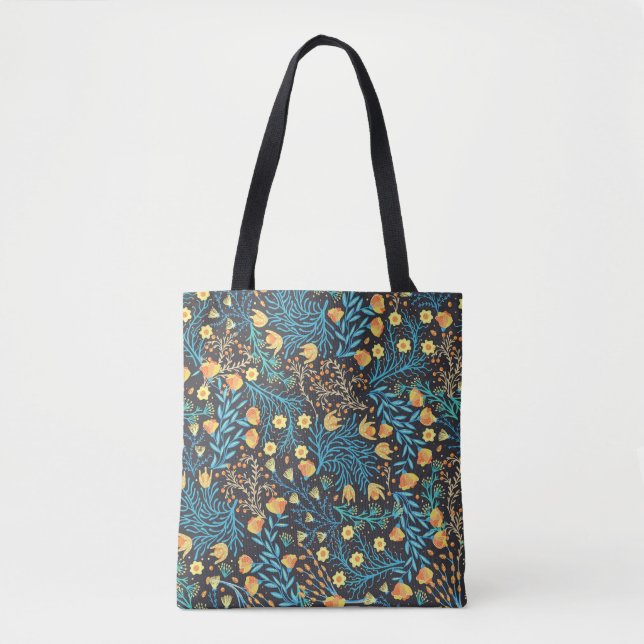 Floral Hand Drawn: Creative Seamless Tote Bag (Front)