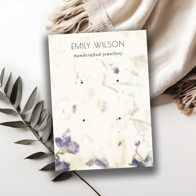 Floral Handmade Paper Texture 2 Earring Display Business Card (Creator Uploaded)