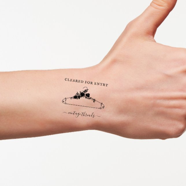 Floral Hanger Logo Covid Temperature Cleared Entry Rubber Stamp (Creator Uploaded)