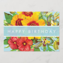 Floral Happy Birthday Card