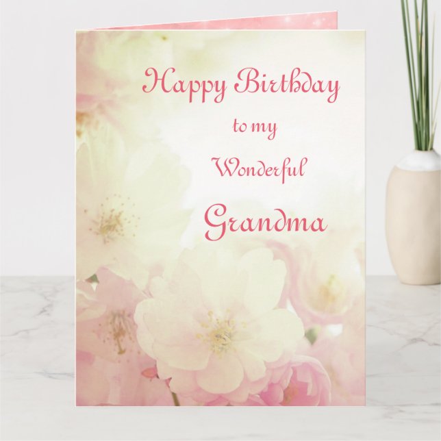 Floral Happy Birthday Grandma Card (Front)