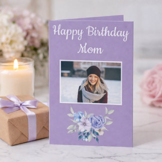 Floral Happy birthday Mum Photo Card