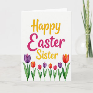Floral Happy Easter Sister Card